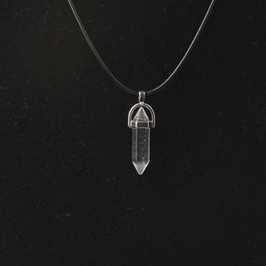 Hexagonal Column Necklaces Natural Crystal Pendants Stone Pendant Leather Chains Necklace For Women Fashion Jewelry