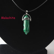 Load image into Gallery viewer, Hexagonal Column Necklaces Natural Crystal Pendants Stone Pendant Leather Chains Necklace For Women Fashion Jewelry