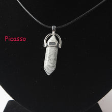 Load image into Gallery viewer, Hexagonal Column Necklaces Natural Crystal Pendants Stone Pendant Leather Chains Necklace For Women Fashion Jewelry
