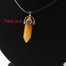 Load image into Gallery viewer, Hexagonal Column Necklaces Natural Crystal Pendants Stone Pendant Leather Chains Necklace For Women Fashion Jewelry