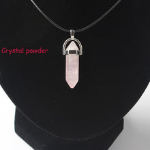 Load image into Gallery viewer, Hexagonal Column Necklaces Natural Crystal Pendants Stone Pendant Leather Chains Necklace For Women Fashion Jewelry