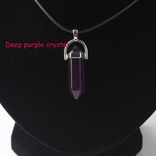 Load image into Gallery viewer, Hexagonal Column Necklaces Natural Crystal Pendants Stone Pendant Leather Chains Necklace For Women Fashion Jewelry