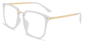 Large Female Glasses Clear Lens Oversized White Eyeglasses Frame Women Optical Spectacl Simple Square Glasses Decorative