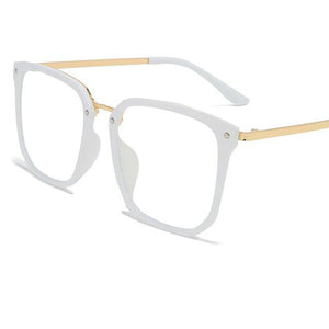 Large Female Glasses Clear Lens Oversized White Eyeglasses Frame Women Optical Spectacl Simple Square Glasses Decorative