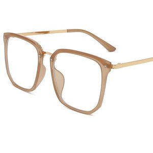 Large Female Glasses Clear Lens Oversized White Eyeglasses Frame Women Optical Spectacl Simple Square Glasses Decorative