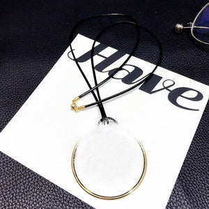 Large Golden Circle Plush Fur Pompom Ball Pendant Necklace For Women Girls Winter Sweater Chain Choker Jewelry Accessories Gift