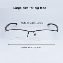 Load image into Gallery viewer, Large Size Business Glasses Square Frames Men Eyewear Pure Titanium Optical Prescription frame Eyeglasses