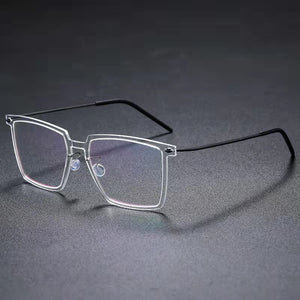 Large Square Titanium Glasses Frame Screwless Ultra-Light  Frames Eyeglasses Myopia Eyewear Prescription