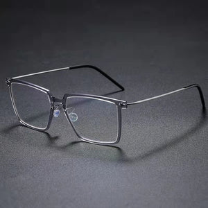 Large Square Titanium Glasses Frame Screwless Ultra-Light  Frames Eyeglasses Myopia Eyewear Prescription