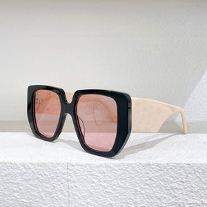 Large frame thick legs sky blue green pink gray lens women's sunglasses 0956s glasses anti UV400