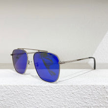 Load image into Gallery viewer, Large square frame, gold metal temples, women&#39;s sunglasses, 0511 gray, brown, blue, reflective lenses, fashionable men&#39;s glasses