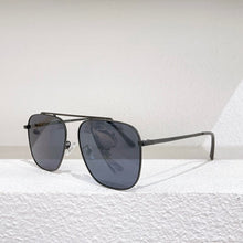 Load image into Gallery viewer, Large square frame, gold metal temples, women&#39;s sunglasses, 0511 gray, brown, blue, reflective lenses, fashionable men&#39;s glasses
