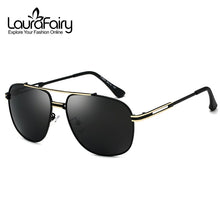 Load image into Gallery viewer, Laura Fairy British Style Men Pilot Sunglasses Twin-Beams Polarized Sunglasses Mens Sun Glasses Eyewear 120854