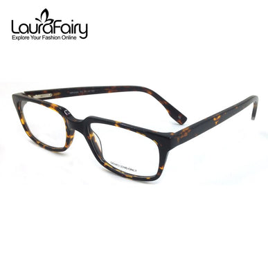 Laura Fairy Classic  Acetate Glasses Frame Men Demi Pattern Eyeglasses Oculos de grau masculino