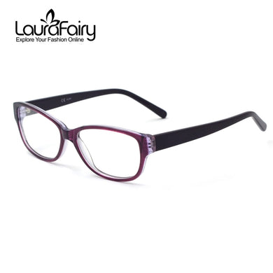 Laura Fairy Montature per occhiali Viola Nero Colore Acetato Montature per occhiali ottici Uomo Donna LF079
