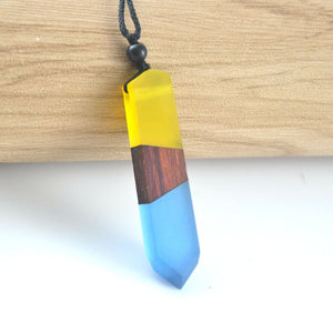 men'woman s fashionable wood resin necklace pendant, woven rope chain, hot - selling jewelry gifts