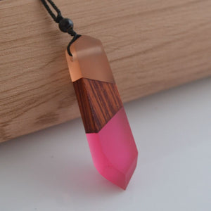 men'woman s fashionable wood resin necklace pendant, woven rope chain, hot - selling jewelry gifts