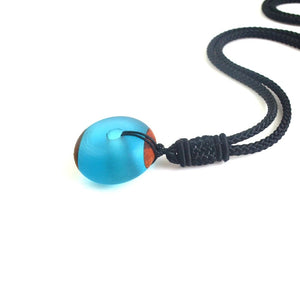 men'woman s fashionable wood resin necklace pendant, woven rope chain, hot - selling jewelry gifts
