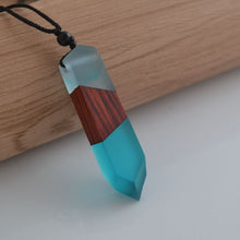 Load image into Gallery viewer, men&#39;woman s fashionable wood resin necklace pendant, woven rope chain, hot - selling jewelry gifts