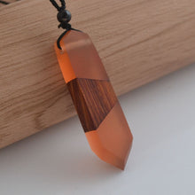 Load image into Gallery viewer, men&#39;woman s fashionable wood resin necklace pendant, woven rope chain, hot - selling jewelry gifts