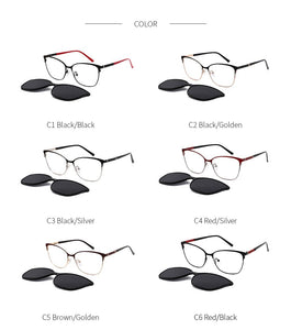 Lenspace Polarized Round Sunglasses Women Magnetic Clip On Glasses Optical Stainless Accessories for Men Eyeglasses Frames