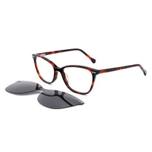 Carica l&#39;immagine nel visualizzatore di Gallery, Lenspace Polarized Square Glasses Women Anti-Blue Magnetic Myopia Glasses FG1032 Clip On Acetate Sunglasses Eyeglasses Glases