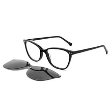 Carica l&#39;immagine nel visualizzatore di Gallery, Lenspace Polarized Square Glasses Women Anti-Blue Magnetic Myopia Glasses FG1032 Clip On Acetate Sunglasses Eyeglasses Glases