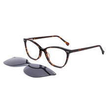 Carica l&#39;immagine nel visualizzatore di Gallery, Lenspace Polarized Square Glasses Women Anti-Blue Magnetic Myopia Glasses FG1032 Clip On Acetate Sunglasses Eyeglasses Glases