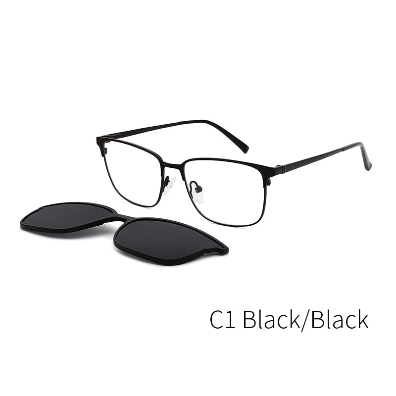 Lenspace Polarized Square Sunglasses Women Magnetic Clip On Glasses Optical Stainless Accessories for Men Eyeglasses Frames