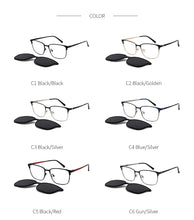 Carica l&#39;immagine nel visualizzatore di Gallery, Lenspace Polarized Square Sunglasses Women Magnetic Clip On Glasses Optical Stainless Accessories for Men Eyeglasses Frames