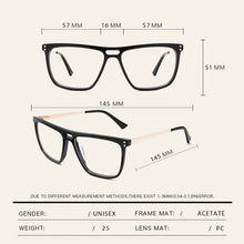 Load image into Gallery viewer, Lenspace Polarized Square Sunglasses Women Magnetic Clip On  Glasses Prescription Glasses Eyeglass Frame for Men Glasess