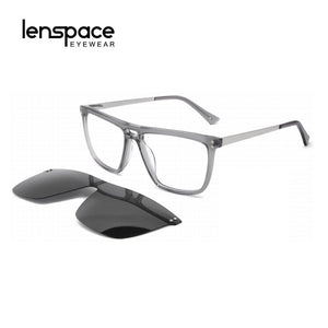 Lenspace Polarized Square Sunglasses Women Magnetic Clip On  Glasses Prescription Glasses Eyeglass Frame for Men Glasess