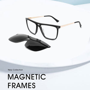 Lenspace Polarized Square Sunglasses Women Magnetic Clip On  Glasses Prescription Glasses Eyeglass Frame for Men Glasess