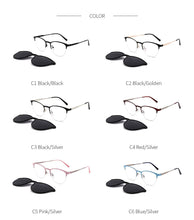 Carica l&#39;immagine nel visualizzatore di Gallery, Lenspace Polarized Square Sunglasses Women Magnetic Clip On Men&#39;s Glasses for Men Lenses Optical Stainless Eyeglasses Frames
