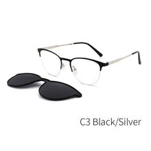 Carica l&#39;immagine nel visualizzatore di Gallery, Lenspace Polarized Square Sunglasses Women Magnetic Clip On Men&#39;s Glasses for Men Lenses Optical Stainless Eyeglasses Frames