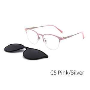 Lenspace Polarized Square Sunglasses Women Magnetic Clip On Men's Glasses for Men Lenses Optical Stainless Eyeglasses Frames