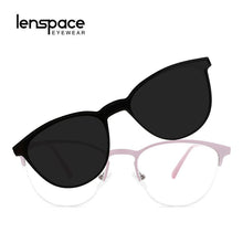 Carica l&#39;immagine nel visualizzatore di Gallery, Lenspace Polarized Square Sunglasses Women Magnetic Clip On Men&#39;s Glasses for Men Lenses Optical Stainless Eyeglasses Frames