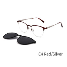 Carica l&#39;immagine nel visualizzatore di Gallery, Lenspace Polarized Square Sunglasses Women Magnetic Clip On Men&#39;s Glasses for Men Lenses Optical Stainless Eyeglasses Frames