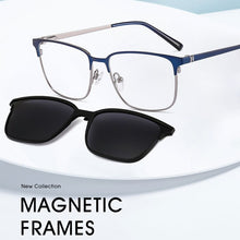 Load image into Gallery viewer, Lenspace Polarized Sunglasses Men 2 In 1 Magnetic Clip On Glasses TR90 Optical Prescription Eyewear metal Frames Eyeglasses