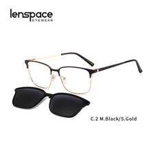 Load image into Gallery viewer, Lenspace Polarized Sunglasses Men 2 In 1 Magnetic Clip On Glasses TR90 Optical Prescription Eyewear metal Frames Eyeglasses