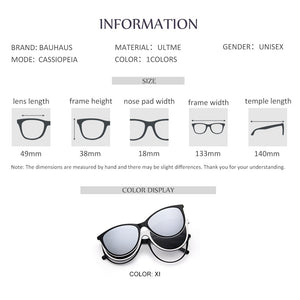 Lenspace Polarized Sunglasses Women 3 In 1 Magnetic Clip On Glasses TR90 Optical Prescription Eyewear  3173-1