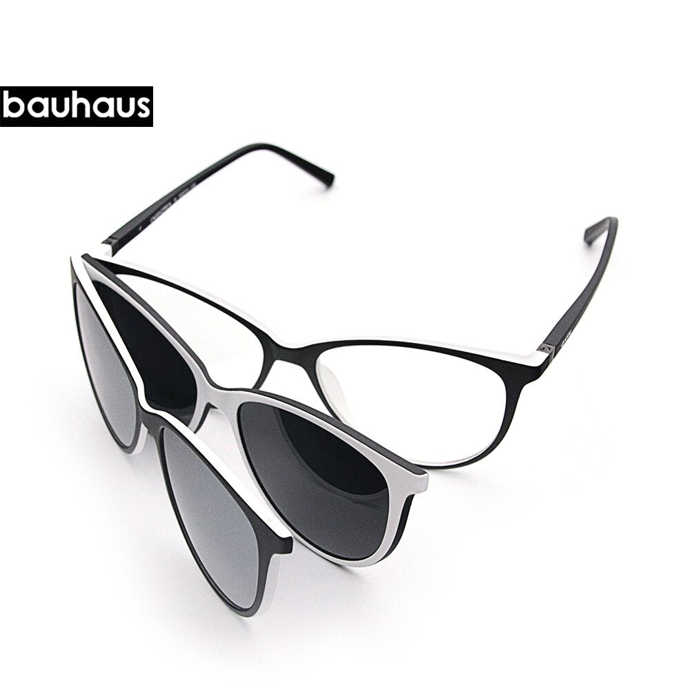 Lenspace Polarized Sunglasses Women 3 In 1 Magnetic Clip On Glasses TR90 Optical Prescription Eyewear  3173-1