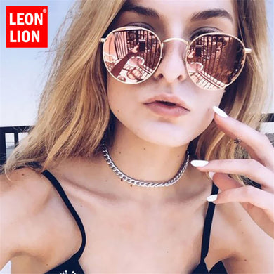 LeonLion 2023 Alloy Sunglasses Women/Men Brand Designer  Glasses Lady Round Sun Glasses Street Beat Oculos De Sol Gafas