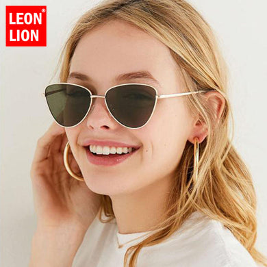 LeonLion 2023 Cateye Street Beat Sunglasses Women  Alloy Mirror Eyeglasses Vintage Outdoor Oculos De Sol Gafas UV400