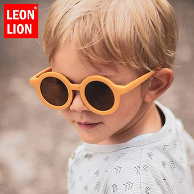 LeonLion 2023 Child Sunglasses Round Sun Glasses For Baby Eyeglasses Brand Designer Sunglasses Kids Candy Color Glasses