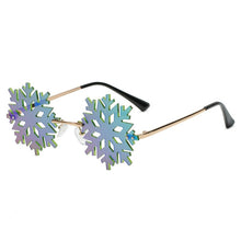 Load image into Gallery viewer, LeonLion 2023 Christmas Snowflakes Sunglasses Women Rimless Eyewear Women/Men Funny Glasses Women Gafas De Sol Para Hombre