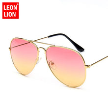 Load image into Gallery viewer, LeonLion 2023 Double Colors Gradient Sunglasses Women Alloy Mirror Glasses Lady Retro Metal Glasses Lunette De Soleil Femme