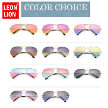 Load image into Gallery viewer, LeonLion 2023 Double Colors Gradient Sunglasses Women Alloy Mirror Glasses Lady Retro Metal Glasses Lunette De Soleil Femme