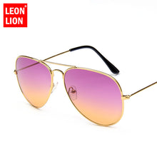 Load image into Gallery viewer, LeonLion 2023 Double Colors Gradient Sunglasses Women Alloy Mirror Glasses Lady Retro Metal Glasses Lunette De Soleil Femme