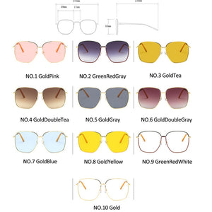 2022 Fashion Metal Women Sunglasses Mirror Classic Large frame Retro Street Beat Glasses Travel Oculos De Sol UV400
